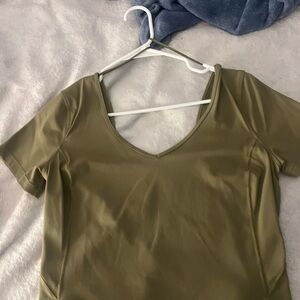 Lululemon Athletica Green Crop Top
